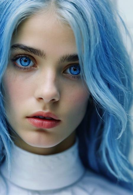 Persian Girl,against glass,(Low-Key Portraits by Vicky Roy and Dino Pedriali:1.2), (aesthetic of symbolism with radicalized atmosphere:0.5), (Infrared Photography by Sally Soames and Pauline Kruger Hamilton:1.2), blue eyes,blue hair,blue sailor collar,boleum \(dgrpluna\), f/4, daring, high dynamic range, (center composition, symmetry composition:0.1), (ebony and muted colors:0.1) <lora:MJ52:0.5> <lora:- SDXL - vanta-black_contrast_V3.0:0.5>blackf/1.4, rule of thirds, iconoclastic opus magnum with unparalleled details, (electricblue and unique colors:0.1), <lora:MJ52:1.0>(masterpiece, best quality:1.4), perfect body parted lips, , detailed skin,model photoshoot,photography by (Muriel Angelus:1.3), modelshoot, pose, , award winning photo macro shot of a beautiful A minimalist and modern design portraits of a beautiful woman, one eye covered in an artistic black band in bold white, blue or yellow colors, set against a stark white background. This graphic representation symbolizes beauty through visual simplicity and minimalistic elements. (Motion Blur Photography by Sarah Charlesworth and Andres Serrano:1.2), award-winning photography, aesthetic, carefully designed details, clear scene, f/22, symmetry and balance, unprecedented, selective color,  Ultra High Resolution, wallpaper, 8K,Rich texture details, hyper detailed, detailed eyes, detailed background, dramatic angle, epic composition, SimplepositiveXLv1 , (close-up portrait:1.1), solo, model photoshoot,, a stylish girl,