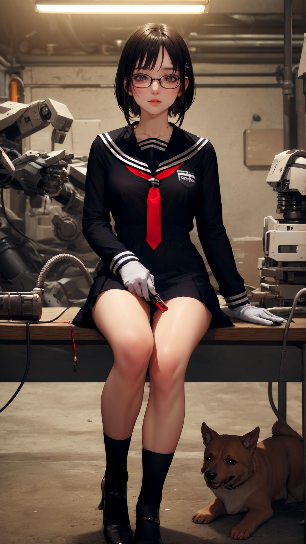 Tutu’s sexy uniform (see-through black sailor serafuku school uniform)/图图的情趣制服（透视黑色水手服） image by tututututuz