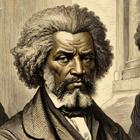 (woodcut illustration:1.2) in detailed gustavedore style, book illustration, crisp even lines, medium contrast, Tenebrism
portrait of Frederick Douglass (American social reformer, abolitionist), detailed eyes, 
by gustave dore <lora:GustaveDore_StyleXLv6.1:0.95>