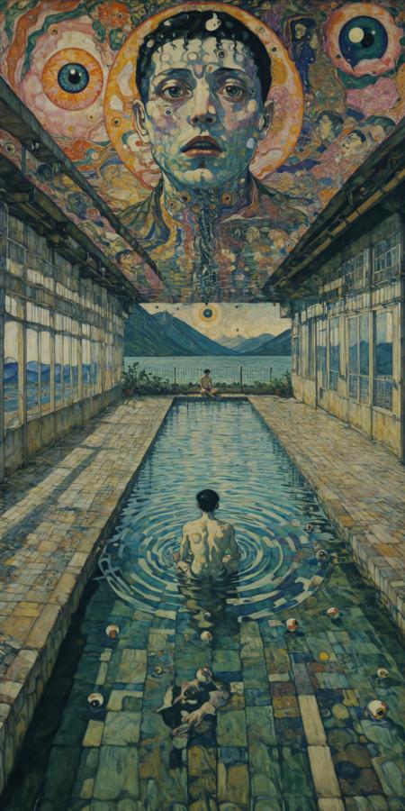 {
"Prompt": "Polaroid\nImage in the style of cel-shaded Japanese anime, featuring a man sitting at the side of a pool. Fish and eyeballs float around. The water in the pool is a glitched psychedelic distortion. The overall aesthetic should be grainy and scanlined, resembling VHS tape quality, with a color palette that captures the essence of retro anime, with compositional minimalism and direction by Egon Schiele",
"Negative Prompt": "",
"Fooocus V2 Expansion": "Polaroid, beautiful stunning breathtaking, perfect, dramatic, intricate, cinematic, fine detail, detailed, vibrant colors, transparent background, very coherent, cute, innocent, impressive, outstanding, creative, wonderful, elegant, best, original, colorful, pretty, inspiring, gorgeous, majestic, cool, awesome, fabulous, full color, amazing, pure, brilliant, shining",
"Styles": "['Fooocus V2', 'Fooocus Enhance', 'Fooocus Sharp']",
"Performance": "Quality",
"Resolution": "(1024, 1024)",
"Sharpness": 2,
"Guidance Scale": 4,
"ADM Guidance": "(1.5, 0.8, 0.3)",
"Base Model": "juggernautXL_v9Rundiffusionphoto2.safetensors",
"Refiner Model": "None",
"Refiner Switch": 0.5,
"Sampler": "dpmpp_2m_sde_gpu",
"Scheduler": "karras",
"Seed": 1662646877522139966,
"LoRA 1": "Mixed_Media.safetensors : 1.0",
"Version": "v2.1.865"
}