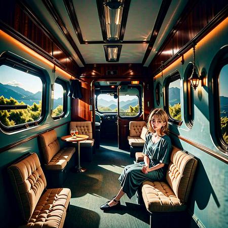 (1girl,  sitting in a train compartment :1.5),  (zoya,  train_compartment ),  at night,  nightview, 
Dining table,  meals,  flowers,  blankets,  pillows,  wine glasses,  plates,  table lamps,<lora:EMS-265871-EMS:0.900000>,<lora:EMS-266663-EMS:0.800000>,<lora:EMS-179-EMS:0.200000>