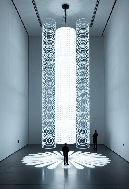 Candid Connection, experimental art, conceptual minimalism, light-based installations, time-based media, repetitive patterns, drone sounds, sustained tones, dissonance, perception-focused, deconstruction of norms, emphasis on temporality, intellectual challenge, avant-garde, minimal visual aesthetics