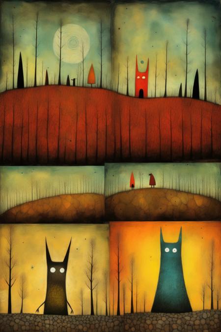 <lora:Tracie Grimwood Style:1>Tracie Grimwood Style - The Nature Nurturer and the Outdoor Expedition in the style of andy kehoe and paul klee