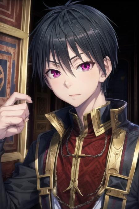 arata_kasuga black hair purple eyes