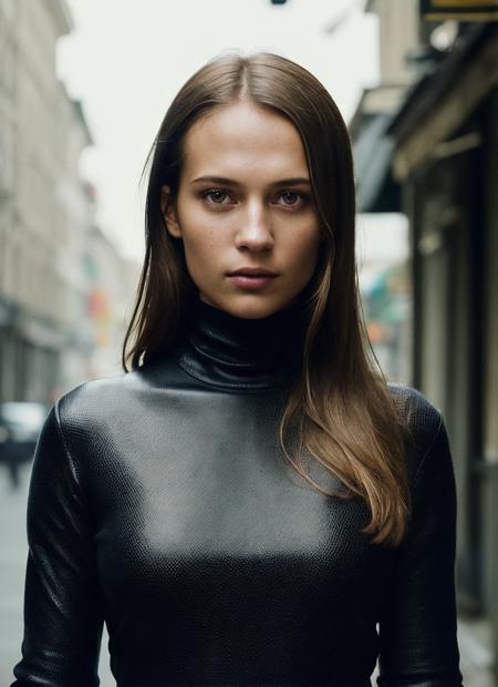 A stunning intricate full color portrait of (sks woman:1), wearing a black turtleneck, epic character composition, by ilya kuvshinov, alessio albi, nina masic, sharp focus, natural lighting, subsurface scattering, f2, 35mm, film grain, <lora:locon_aliciavikander_v1_from_v1_64_32:1.25>