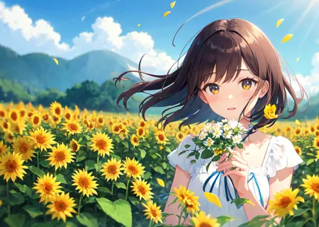 flower fields, grass and  scenery 4 anime