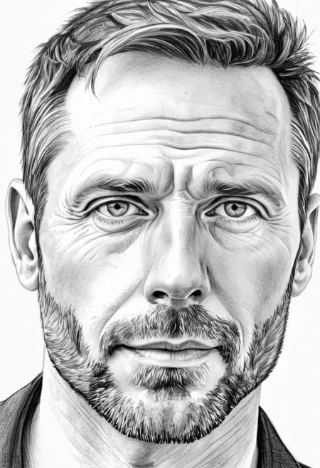 pencil sketch, man, male, AndrwTggrt, face shot, 42 years old, looking at viewer, handsome, beautiful, attractive