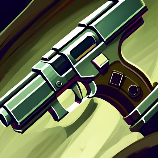 dieselpunk submachine gun, stylized game icon, by greg manchess, trending on artstation