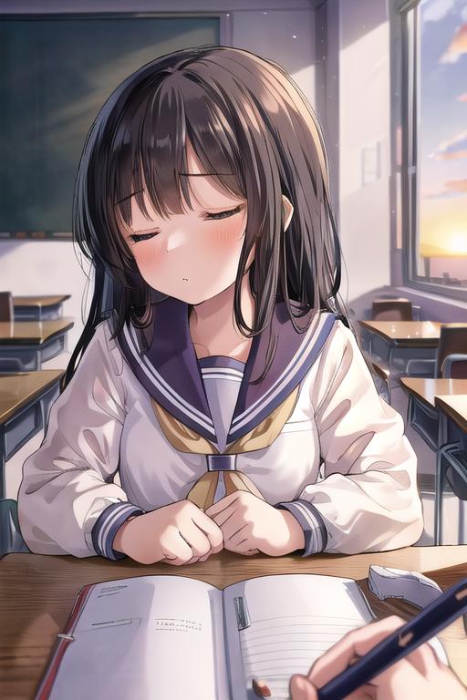 POV studying with your waifu image by Yumakono