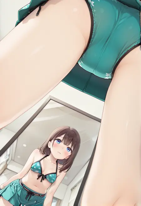 Looking at Mirror (View Between Legs)股の間から鏡を見る|IL