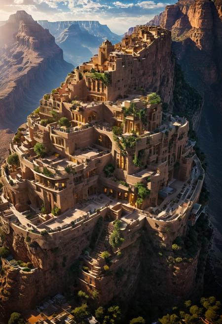 (The colonial city of the future, in the mist-filled Grand Canyon, on an unknown Earth-like planet, 2 moon on sky, Spaceship flight connects colonies, waterfulls:1.3), (Machu Picchu, a mountain settlement, incredibly spectacular:1.2), (Mario Botta:1.3), (avant-garde, future, reality, science fiction, photorealistic), (modern architecture:1.2), 
(Large Files, Ultra Realistic, 8K, 16k, FHD, HD, VFX, Perfect, Photography, composition, Architecture Sales Photography, Architecture Competition, Ultra High Resolution, Cinematography, High Resolution Image:1.1), (dramatic lighting, direct sunlight, ray tracing, clear shadow:1.2),  (real landscape:1.1), (blurred background:1.0), (urban background, more_details) ,
ac_neg1, great lighting, clear, hillscastel, extrusionbuilding, vertical