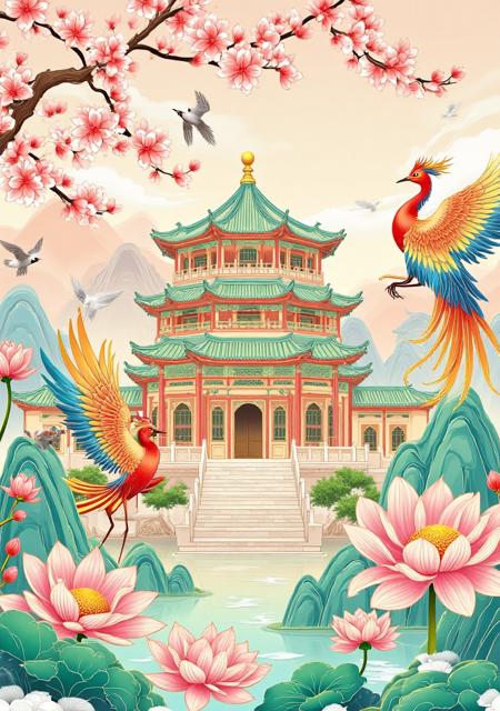 A_Guochao Architectural Illustrations_Ancient Style Scene Generation v1.0