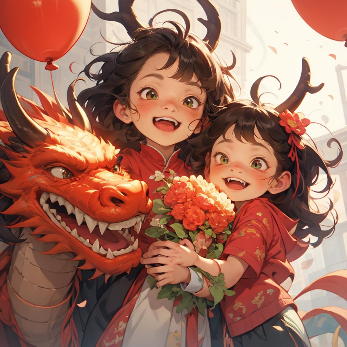 Box series - New Year! (Dragon Year children's illustration)<盒子系列——过年喽!(龙年儿童插画)> image by Hdn_hierarch