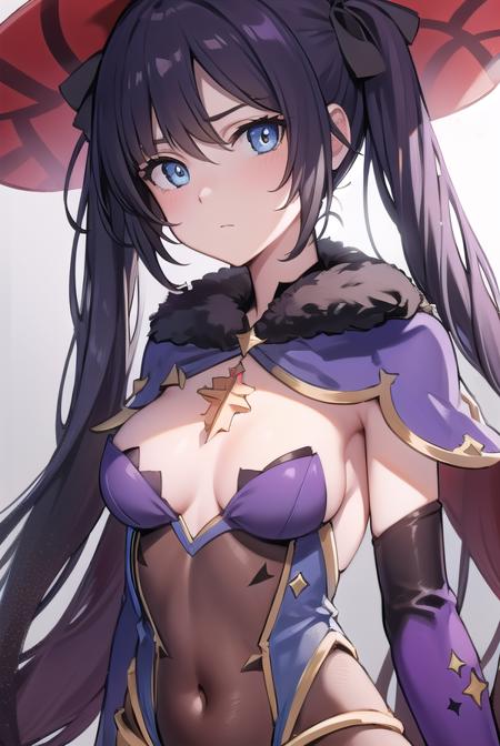 monamegistus, <lora:monatest:1>, mona, blue eyes, hair between eyes, twintails, very long hair, purple hair, hat, (small breast:1.2), witch hat,
BREAK black bodysuit, black gloves, blue sleeves, bodysuit, capelet, covered navel, detached sleeves, gloves, high heels, leotard, long hair, long sleeves, multicolored sleeves, purple capelet, purple sleeves, strapless, strapless leotard,
BREAK outdoors, city,
BREAK looking at viewer,
BREAK <lora:GoodHands-vanilla:1>, (masterpiece:1.2), best quality, high resolution, unity 8k wallpaper, (illustration:0.8), (beautiful detailed eyes:1.6), extremely detailed face, perfect lighting, extremely detailed CG, (perfect hands, perfect anatomy),