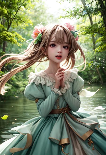 girl in a forest with floating flowers, river, puffy, puffy cheeks, cute,
vibrant colors, colorful art style, 
soft lighting, soft shadows, detailed textures, dynamic lighting,  
nice hands, perfect hands, 
<lyco:GoodHands-beta2:1.0> 
<lora:add_detail:1>