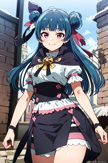 ((masterpiece,best quality)), absurdres,
<lora:Yohane_Genjitsu_no_Yohane:0.7>, Yohane_Genjitsu_no_Yohane,
solo, smiling, looking at viewer, cowboy shot,
cinematic composition, dynamic pose,