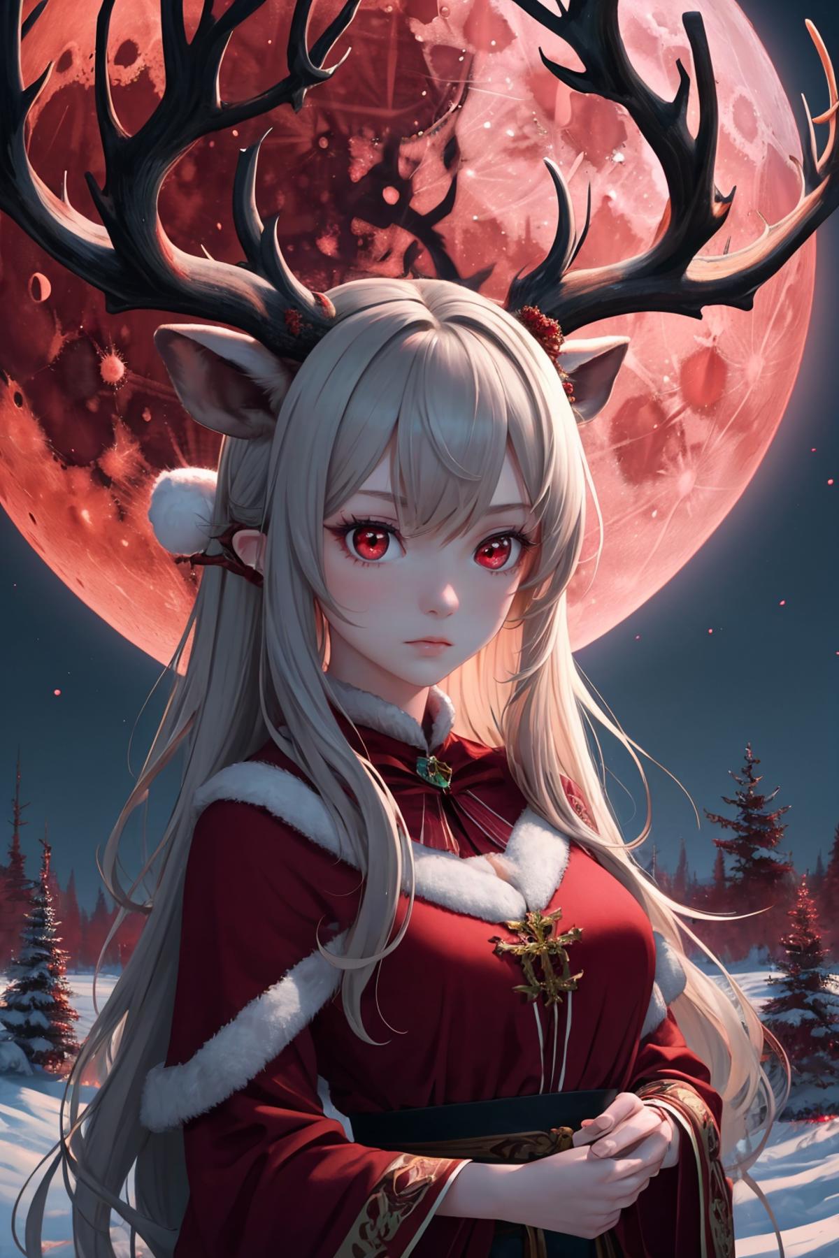 Red Moon Reindeer (Style/Concept) LoRA image by richyrich515