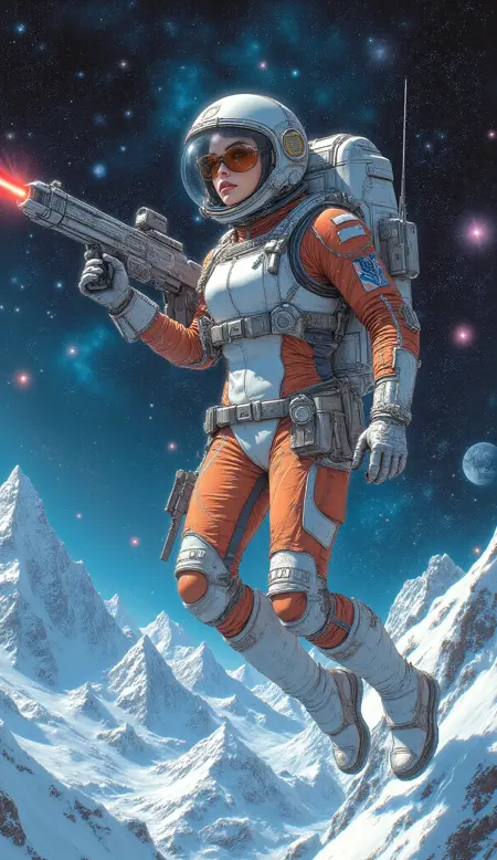 Illustrius Comic Realism: Moebius × Vallejo Fusion