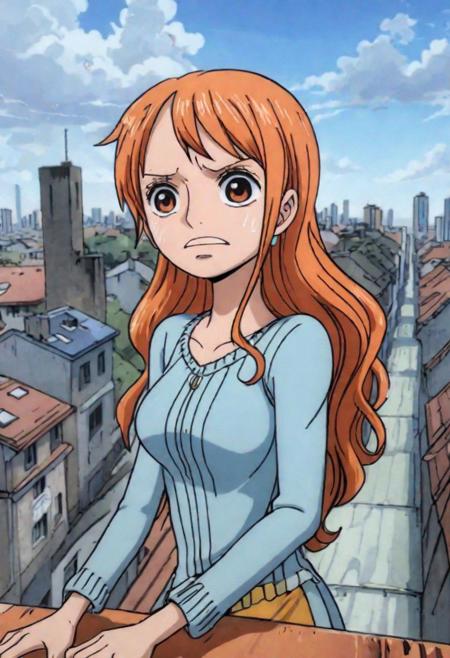 A girl (Long hair:1.0) on the edge of the ledge of the roof of a very tall building about to jump off ((Cry)) while looking at the height,8k,35mm, detailed face, detailed eyes, detailed background ,Old,Draw,3D,Ilustration