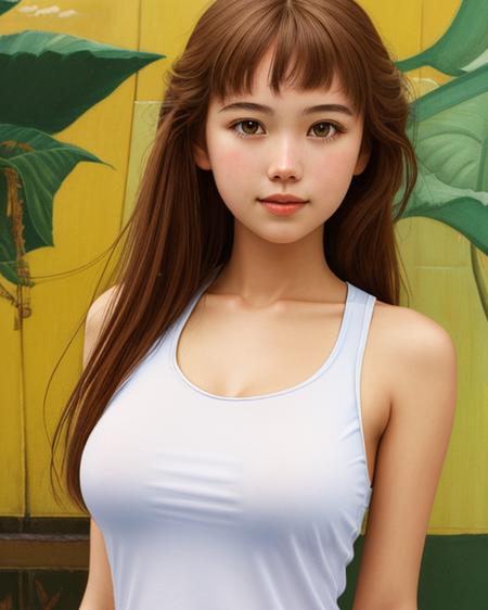 best quality,masterpiece,highly detailed,ultra-detailed,   <lora:neg4all_bdsqlsz_V3.5:-1> <lora:70Style_last:-1> 70s Illustration Style
1girl,  upper body, ,tank top,