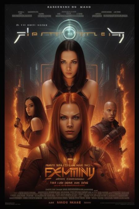 movieposter, Fifth Element, 1girl , looking at viewer, beauty skin care model, glowing shiny skin , cinematic, masterpiece, layout design, font design, movie poster, design layout,sci-fi romance