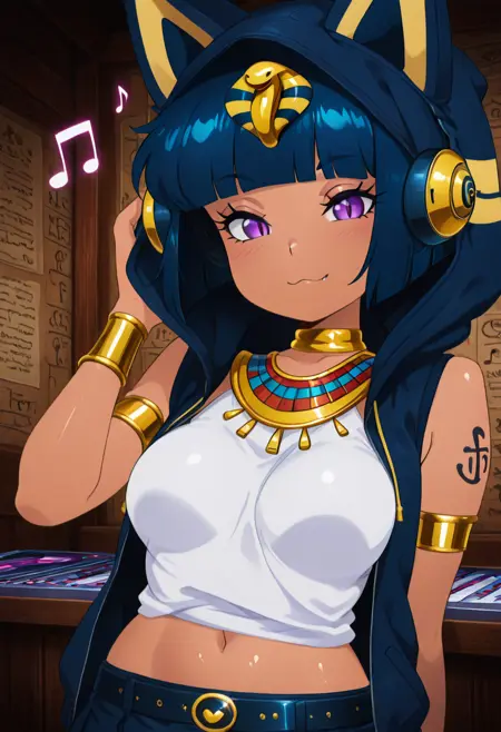 Ankha DJ: Music of Life | Ꜥ-n-ḫ ḥs (Animal Crossing) (CitronOC) [Illustrious]