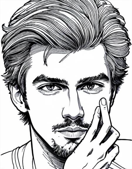 masterpiece,best quality,line art,hand drawn,1boy,<lora:xiantiao_style:0.5>