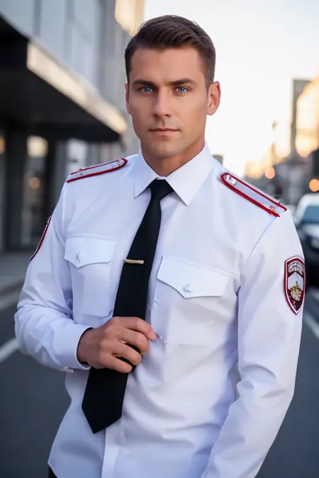 Russian police white uniform