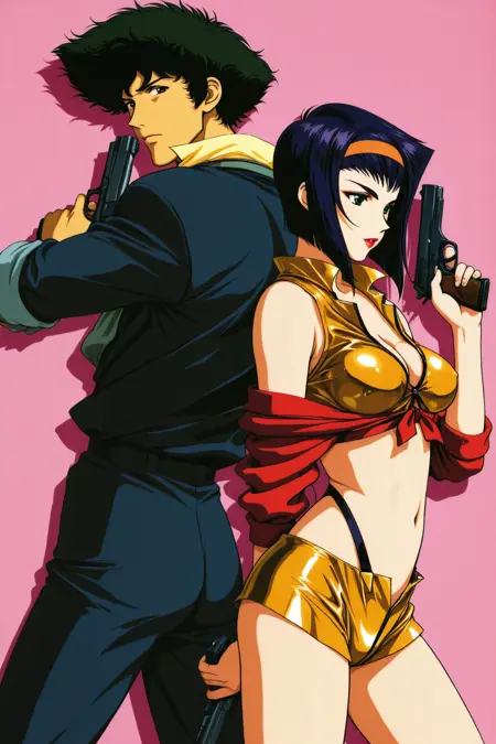 [illustrious XL] 4 in 1 ,Toshihiro Kawamoto/川元利浩 《Cowboy Bebop》/《星际牛仔》- Artist Style