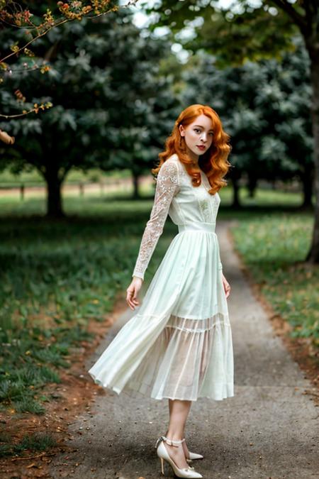21yo girl, (perfect face:1.5), (body type:1.5), (green eyes:1.2), (ginger hair:1.4), (long white sunday dress:1.2), (dynamic pose:1.4), (caring look:1.3), (lace stockings:1.2), BREAK. shallow depth of field,bokeh,natural lighting,high quality,film grain,Fujifilm XT3,8k,uhd,RAW photo,masterpiece,photorealistic,ultra-detailed,  <lora:zoom_slider_v1:-2>, <lora:Breast Slider - Pony_alpha1.0_rank4_noxattn_last:5>,
