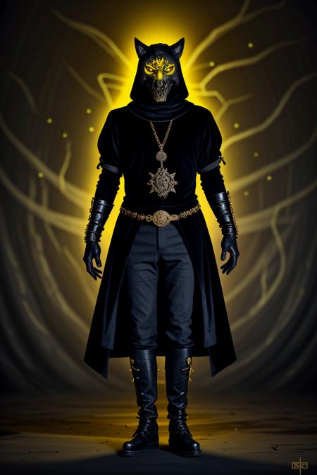 <lora:LCM_LoRA_Weights_SD15:1>,<lora:detail_slider_v4:1.1>,lich with glowing yellow eyes, wearing a black enchanted tunic, dark breeches, ancient boots, bearing a dark amulet, surrounded by surrounded by a dark aura,