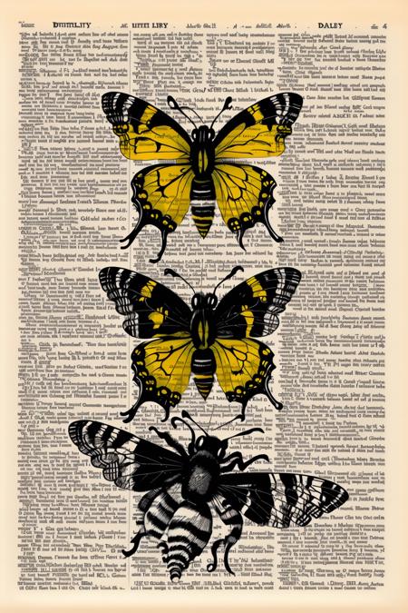 a drawing of a Butterfly is shown on a page of a book,  storybook illustration, a storybook illustration, massurrealism , (( dictionary_art ))