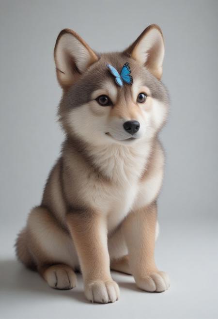 masterpiece, cute wolf, made of butterflyStyle