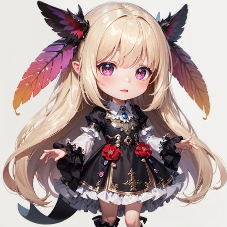 masterpiece,best quality,official art,beautiful and aesthetic,1girl,extreme detailed,colorful,highest detailed,fractal art,(((chibi))),detaild collared dress,