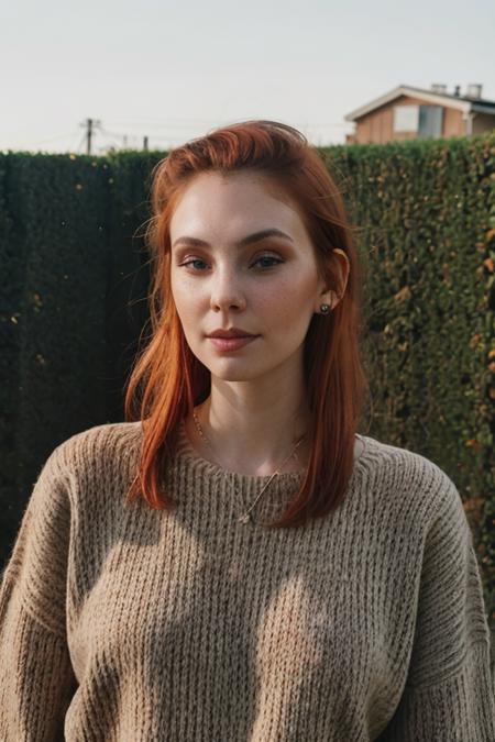 <lora:EvyDodl-000001:0.8> sweaty, cute girl, photograph, evydodl, 1girl, redhair, (slender body), (wearing makeup), (sweater), ((half-length portrait)), standing pose, outdoors, detailed skin, perfect composition, High Detail, absurdres, perfect lighting.<lora:lcm-lora-sdv1-5:1.0><lora:lcm-lora-sdv1-5:1.0><lora:lcm-lora-sdv1-5:1.0>