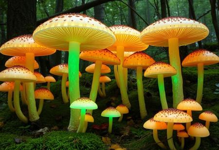 opalescent mushroom forest