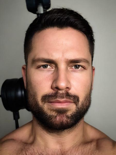 1boy, muscled, realistic, ultra quality, highly detailed, ultra HD, small beard <lora:Federico Diaz:0.75>, (front face), looking forward, camera