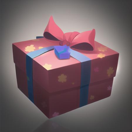 {A magic gift box made of metal}, cartoon, flower, game icon (masterpiece)