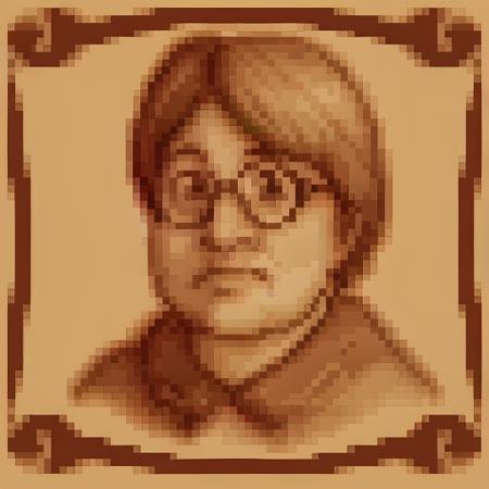 <lora:SNES Lord of the Rings Portraits - V1-000010:.5> snes_lotr_portrait, sepia tone, parchment_border, pixels, portrait,   <lora:Tpb_Bubbles:0.5> tpbbubbles