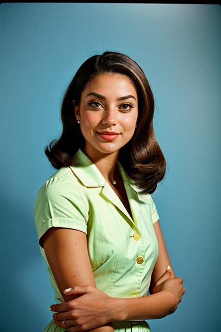 FarahJefry, ((1940s photograph, upper body, portrait, wartime tailored suit or A-line dress, classic 1940s makeup, elegant backdrop, black and white film, Rolleiflex )), 80mm f/2.8, 1/30s, ISO 200, ((timeless elegance))