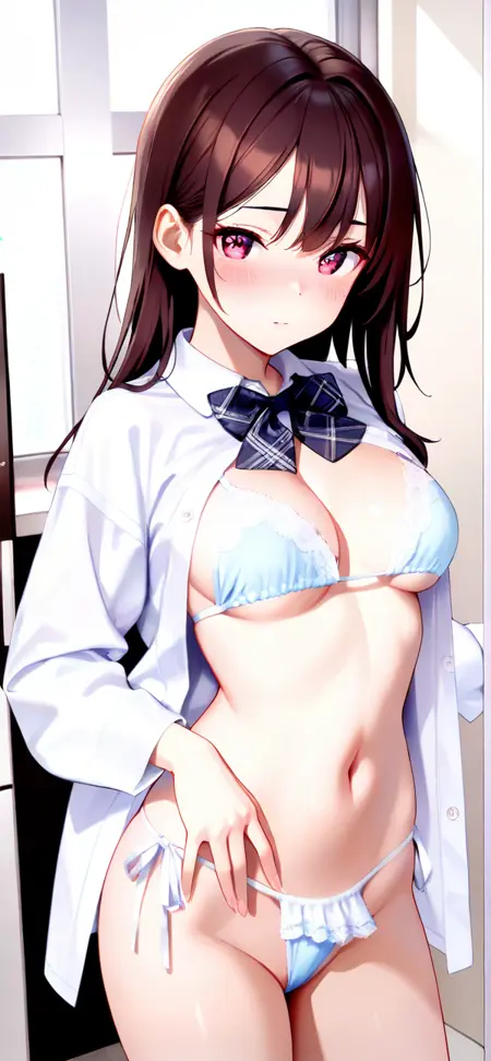 White shirt and bikini