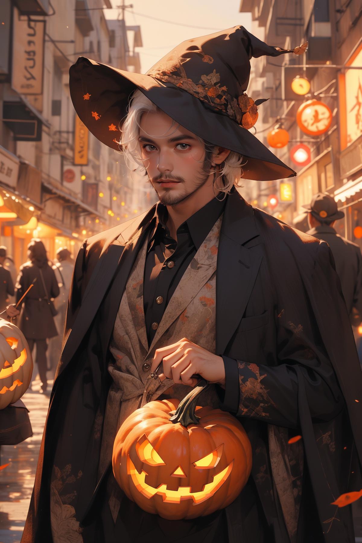 万圣节Halloween, Pumpkin, Witch Hat image by woshimadai