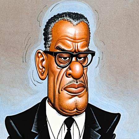 cartoon of Malcolm X ,   in (donmartin style:1.2), caricature,  action pose, grieving  facial expression,(  caricature:0.4),  HQ, high resolution,      detailed eyes and lips, by don martin <lora:DonMartin_StyleXLv6.6:0.75>  <lora:add-detail-xl:0.04> <lora:xl_more_art-full_v1:0.05>