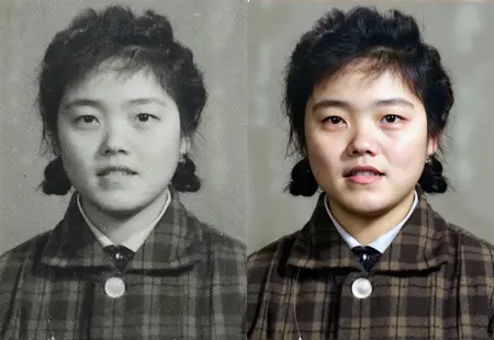 Restoration of old photos of Asians