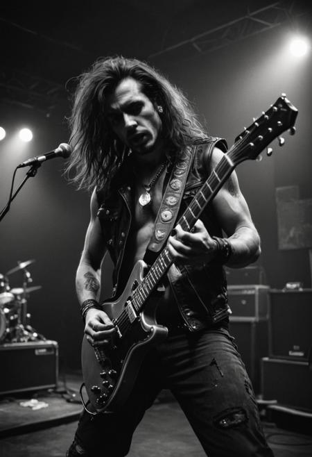 realism, epic world, brutal rocker, faded film, desaturated, award winner art, artstation, 35mm photo, grainy, vignette, vintage, lomography, stained, highly detailed, found footage, highly detailed, volumetric, dramatic lighting