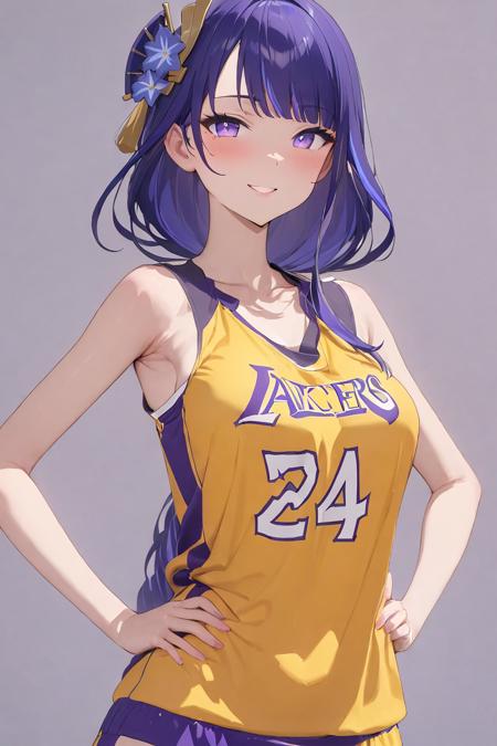 yellow shirt basketball uniform hands on hips upper body