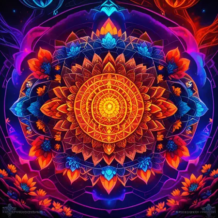 Neon Lotus Background V1
