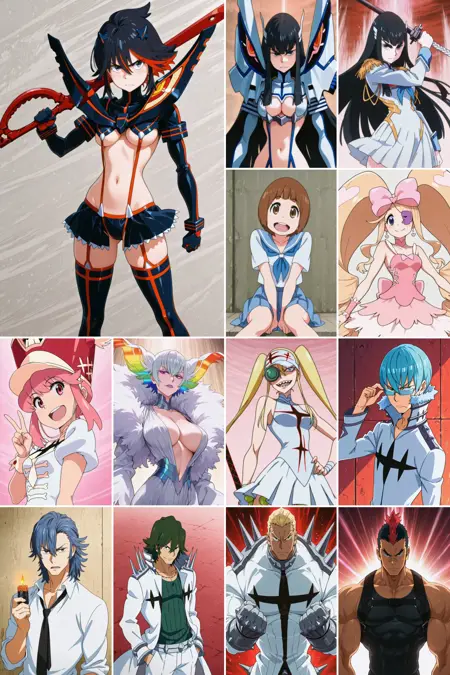 [illustrious XL] 12 in 1，《KILL la KILL》/《斩服少女》/《キルラキル》- Artist Style