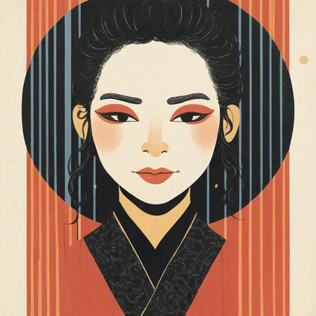 Modern Ukiyo-e illustration Illustrious