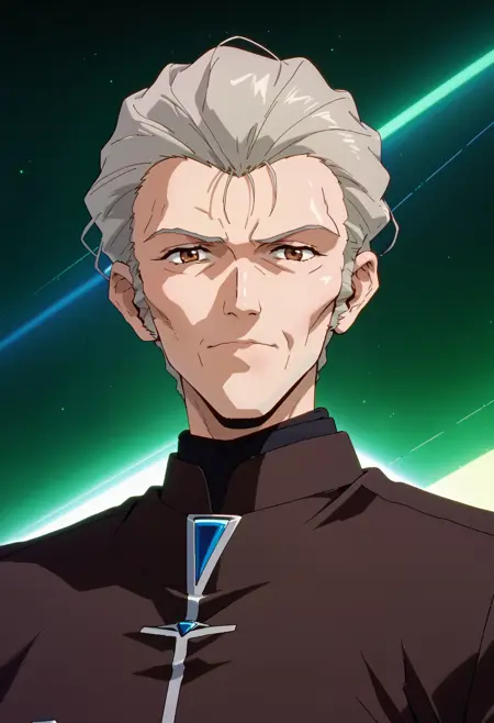 Kōzō Fuyutsuki (冬月コウゾウ), Gendo Ikari's right hand man, Neon Genesis Evangelion (新世紀エヴァンゲリオン), LoRA, PonyXL